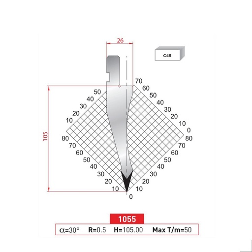 [2NTPLI_EUROSTAMP1055] Poinçon type AMADA N°1055 Lg 835