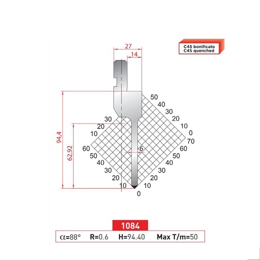 [2NTPLI_EUROSTAMP1084] Poinçon type AMADA N°1084 Lg 835