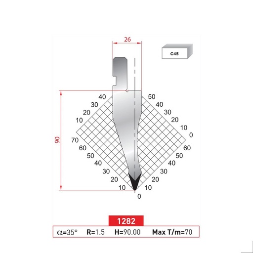 [2NTPLI_EUROSTAMP1282] Poinçon type AMADA N°1282 Lg 835