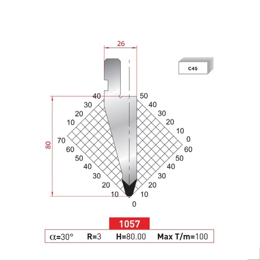 [2NTPLI_EUROSTAMP1057_1M] Poinçon type Amada neuf Arrow référence 1057 Lg 415