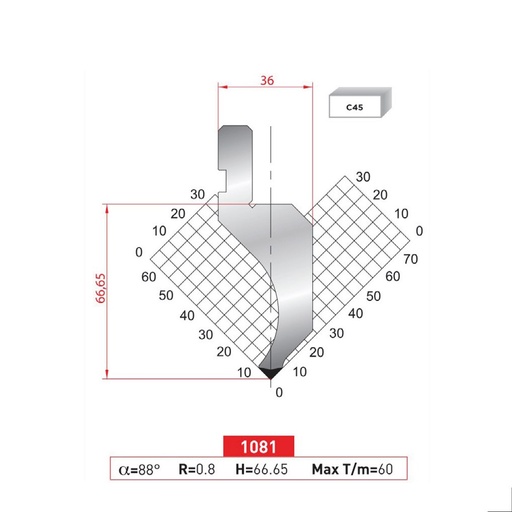 [2NTPLI_EUROSTAMP1081_1M] Poinçon type AMADA N°1081 Lg 415