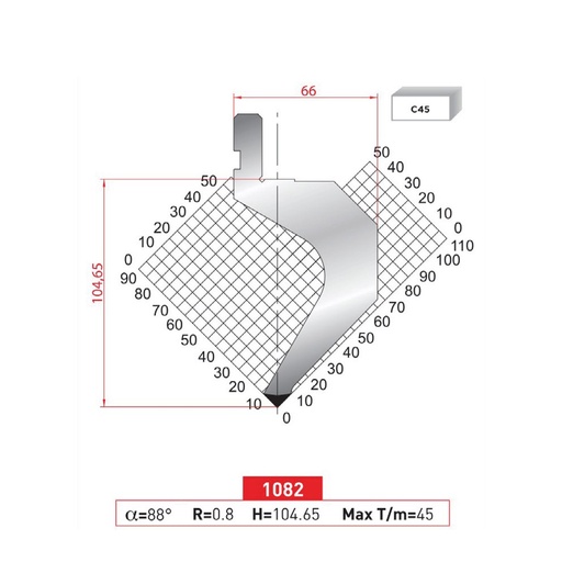 [2NTPLI_EUROSTAMP1082_1M] Poinçon type AMADA N°1082 Lg 415