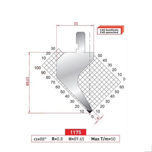 [2NTPLI_EUROSTAMP1175_1M] Poinçon type Amada neuf Arrow référence 1175 Lg 415