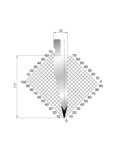 [2NTPLI_EUROSTAMP1178_2F] Poinçon type Amada neuf Arrow référence 1178 Lg 805 Fractionné