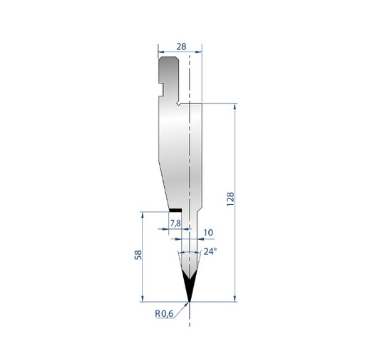 [2NTPLI_EUROSTAMP1196_2F] Poinçon type Amada neuf Arrow référence 1196 Lg 805 Fractionné