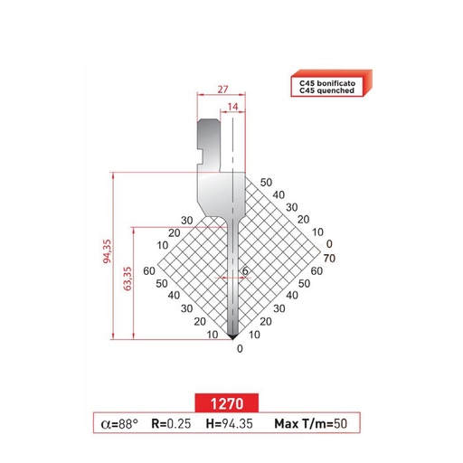 [2NTPLI_EUROSTAMP1270_1M] Poinçon type Amada neuf Arrow référence 1270 Lg 415