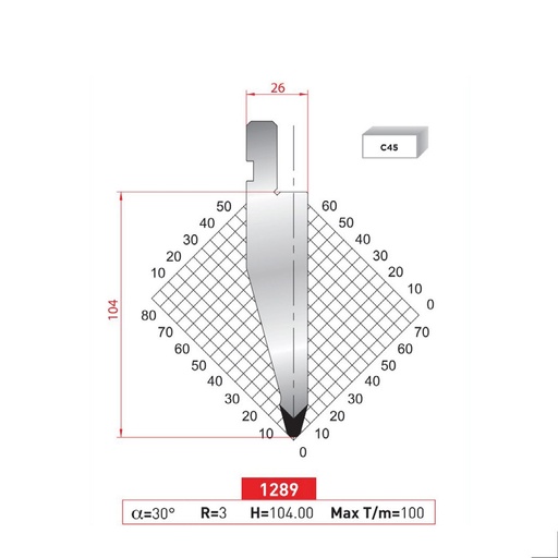 [2NTPLI_EUROSTAMP1289_1M] Poinçon type AMADA N°1289 Lg 415
