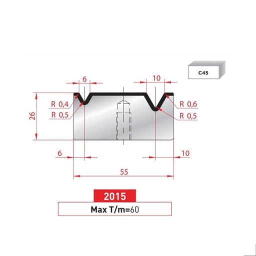 [2NTPLI_EUROSTAMP2015] Matrice 2V type AMADA ARROW N°2015 Lg 835