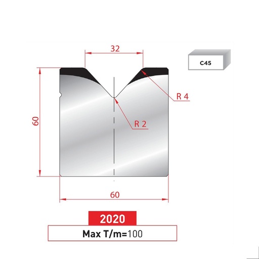 [2NTPLI_EUROSTAMP2020] Matrice 1V type AMADA N°2020 Lg 835