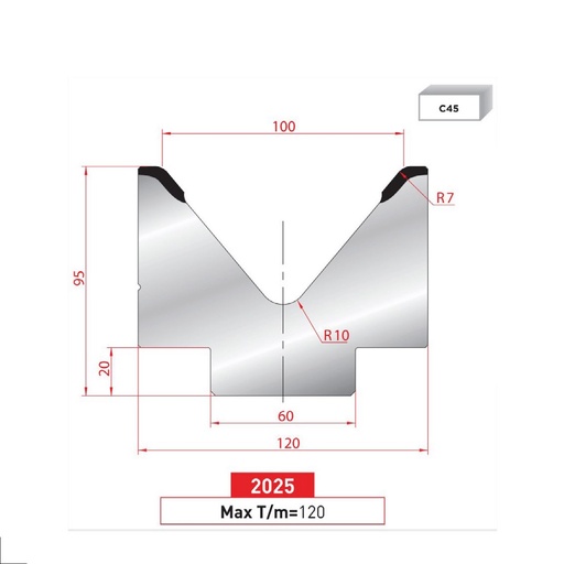[2NTPLI_EUROSTAMP2025] Matrice 1V type AMADA ARROW N°2025 Lg 835