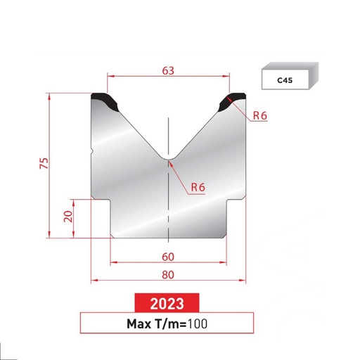 [2NTPLI_EUROSTAMP2023_1M] Matrice 1V type AMADA N°2023 Lg 415