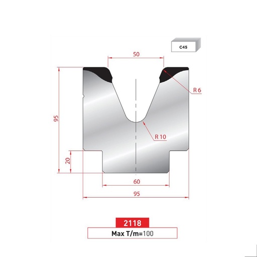 [2NTPLI_EUROSTAMP2118_1M] Matrice 1V type AMADA ARROW N°2118 Lg 415
