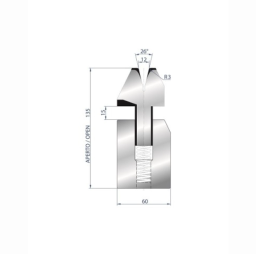 [2NTPLI_EUROSTAMP3040_1M] Matrice à pli écrasé AMADA neuve ARROW référence 3040 Lg 415
