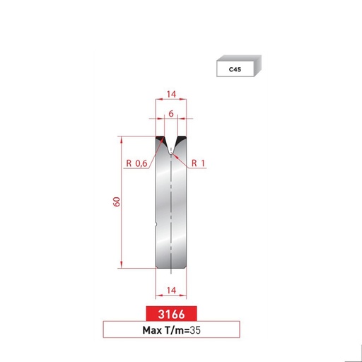 [2NTPLI_EUROSTAMP3166_1M] Matrice à insert type AMADA neuve ARROW référence 3166 Lg 415