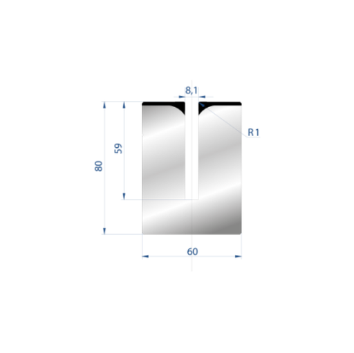 [2NTPLI_EUROSTAMP3176_2F] Matrice à pli écrasé ARROW N°3176 Lg 805 Fractionné