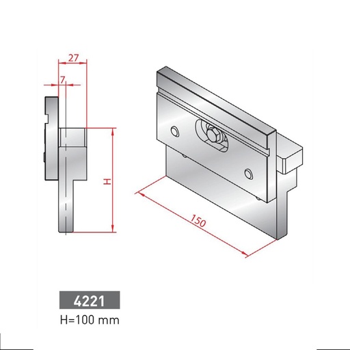 [2NTPLI_EUROSTAMP4221] Intermédiaire Type Amada N°4221 H=100