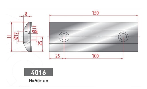 [2NTPLI_EUROSTAMP4016] Bride intermédiaire N°4016 H=50